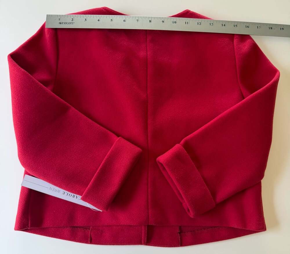 Chanel Inspired Carole Wren Red Cropped Lady Jacket - Small - Picture 8 of 8